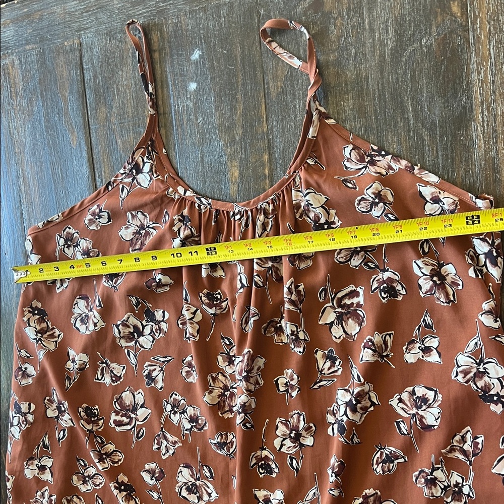 Rust Floral Maxi Slip Dress with Adjustable Straps - Picture 8 of 8